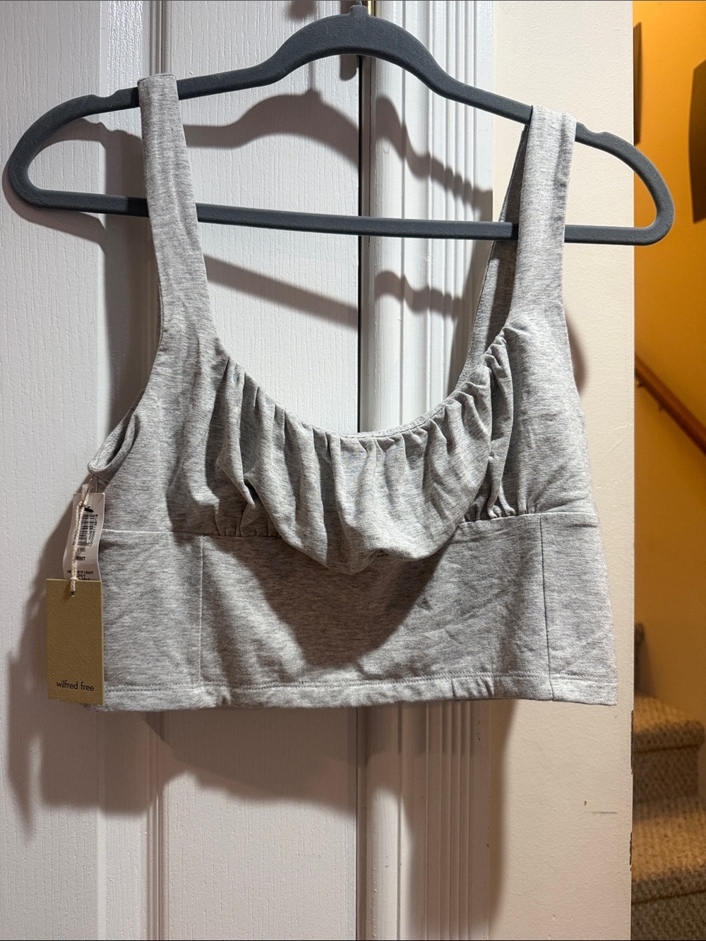Wilfred Heather Gray Ruched Scoop Size L NWT